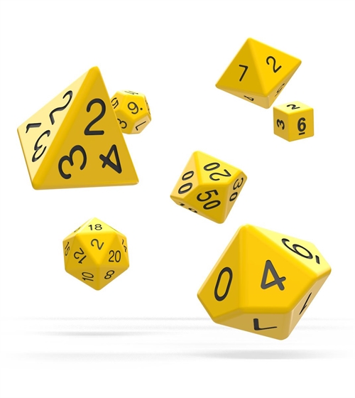 Solid Yellow - Polyhedral Rollespils Terning Sæt - Oakie Doakie Dice 